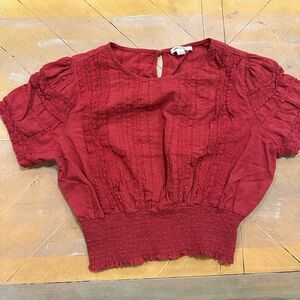 Ultra Pink Textured Red Blouse